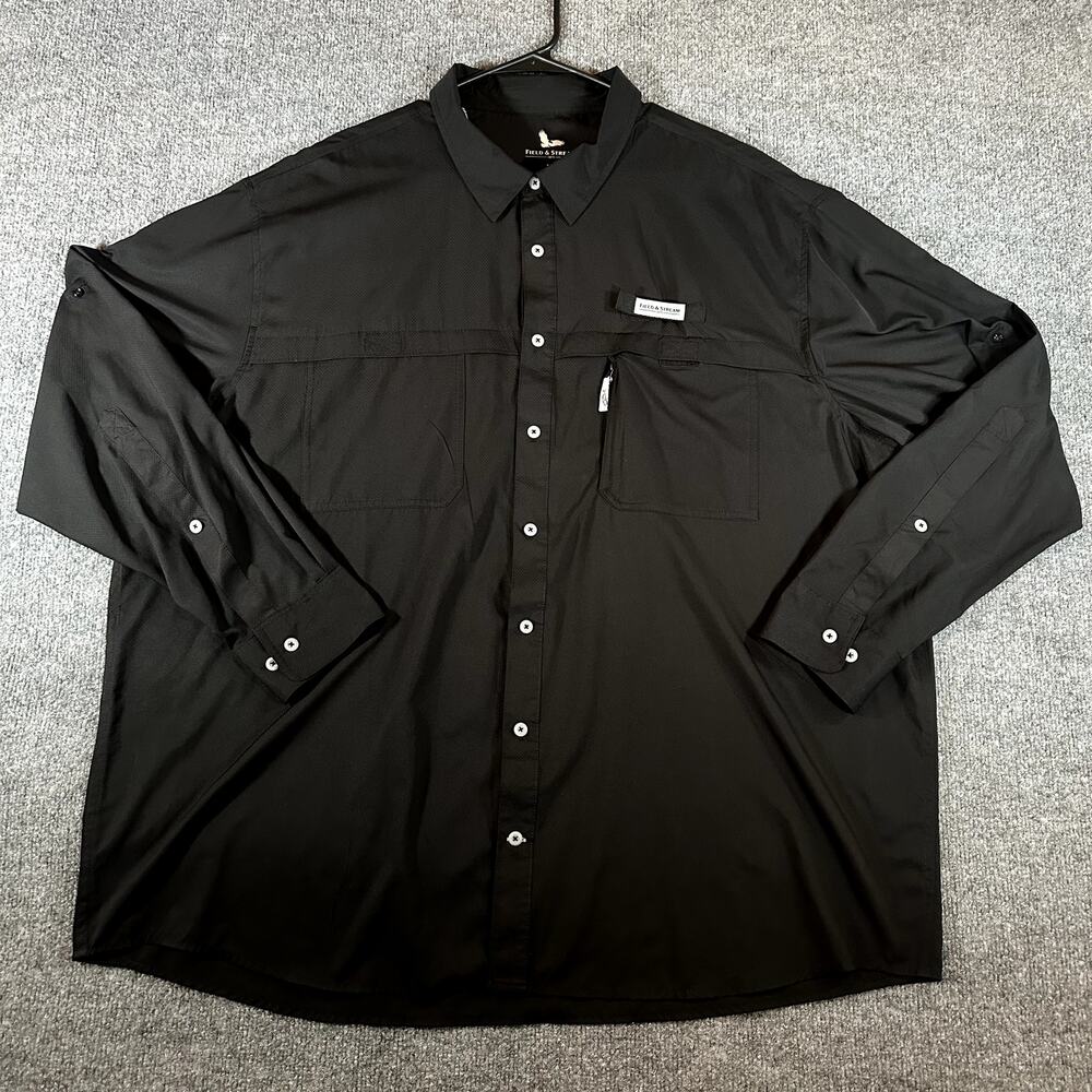 Field & Stream Men’s 3XL Black Fishing Shirt Long Sleeve Vented Performance